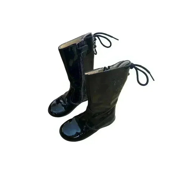 Naturino girls black patent leather boots size 24 US size 8 zip closure - Picture 3 of 15